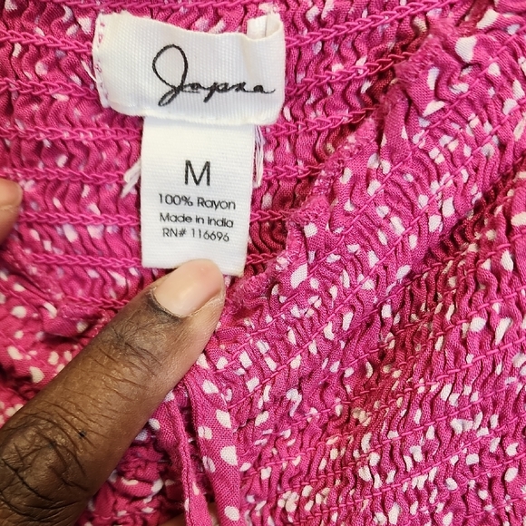 Japna Pink Casual Dress with White Dots - Picture 2 of 5